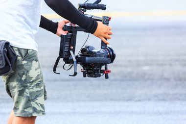 Görüntü yönetmeni Gimbal, görüntü yönetmeni axis gimbal ve dslr kamera, film yapımcısı.