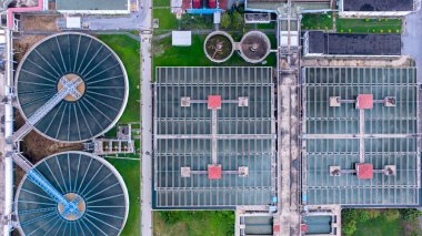 Watewater Tedavi Tesisi, Endüstriyel Kızılötesi, Çevre Teknolojisi Sürdürülebilir Su Yönetimi Sistemi, Semimentasyon Tankı Dairesel Açıklayıcı.