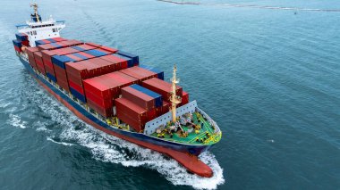 Hava görüşü konteynır konteynırı lojistik konteynır kargo, küresel iş konteynırı kargo taşımacılığı ticari ticaret lojistik nakliye konteynırı uluslararası konteynır, konteynır kargo gemisi.