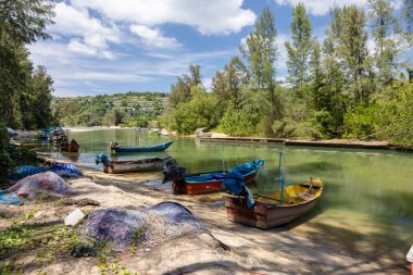 Tayland eski balıkçı teknesi