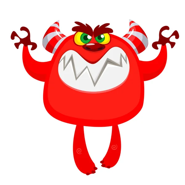 Zlobivé Kreslené Monstrum Vektorová Ilustrace Roztomilého Monstra Halloween Design — Stockový vektor