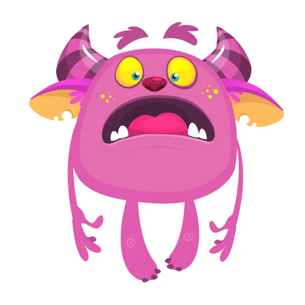 Wütendes Cartoon Monster Vektor Illustration Von Niedlichen Monster Halloween Design — Stockvektor