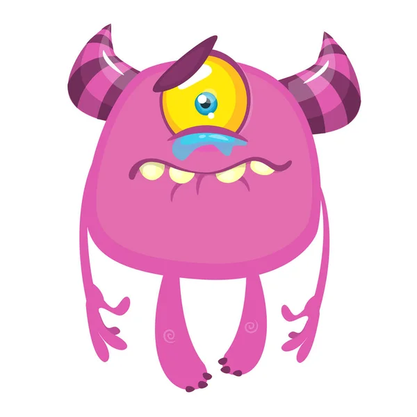 Zabawny Potwór Jednym Okiem Wektor Ilustracja Cute Potwór Cyklop — Wektor stockowy