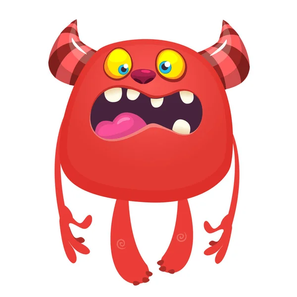 Boos Tekenfilmmonster Vector Illustratie Van Schattig Monster Halloween Ontwerp — Stockvector