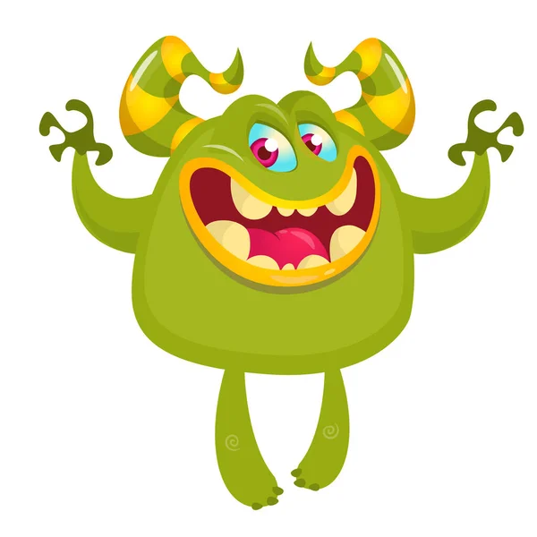 Funny Cartoon Monster Vector Illustration Cute Monster Character — Stock Vector