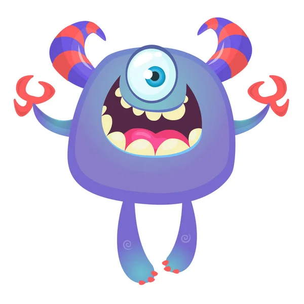 Funny Cartoon Monster One Eye Vector Illustration Cute Monster Cyclops — Stock Vector