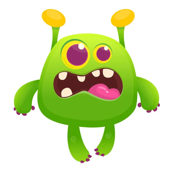 Drôle Dessin Animé Alien Illustration Vectorielle Personnage Alien Mignon — Image vectorielle
