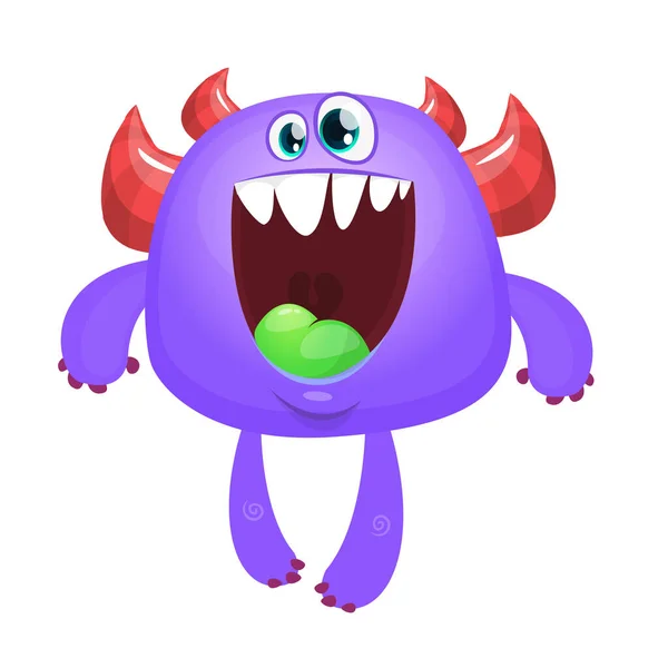 Drôle Monstre Dessin Animé Illustration Vectorielle Personnage Monstre Mignon — Image vectorielle