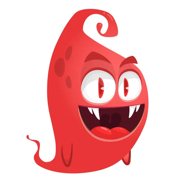 Lustige Karikatur Rotes Winziges Monster Vektorgrafik Halloween — Stockvektor