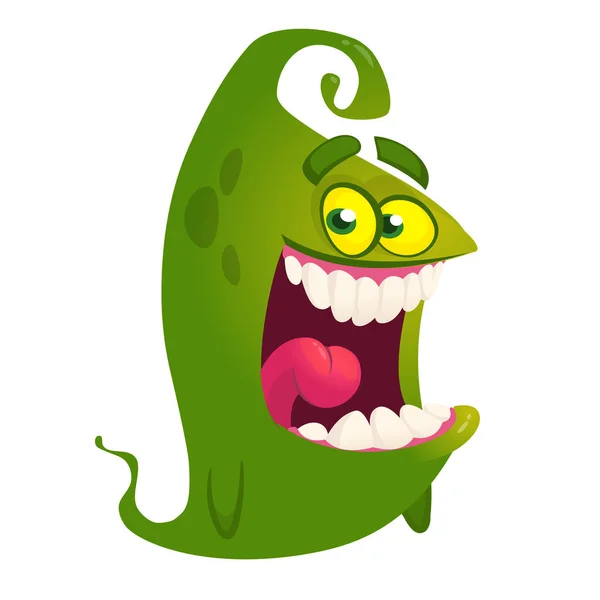 Lustiges Cartoon Monster Mit Großem Mund Vektorgrafik Halloween — Stockvektor