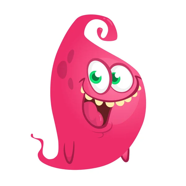 Funny Cartoon Pink Flying Monster Vector Illustration — Stock Vector