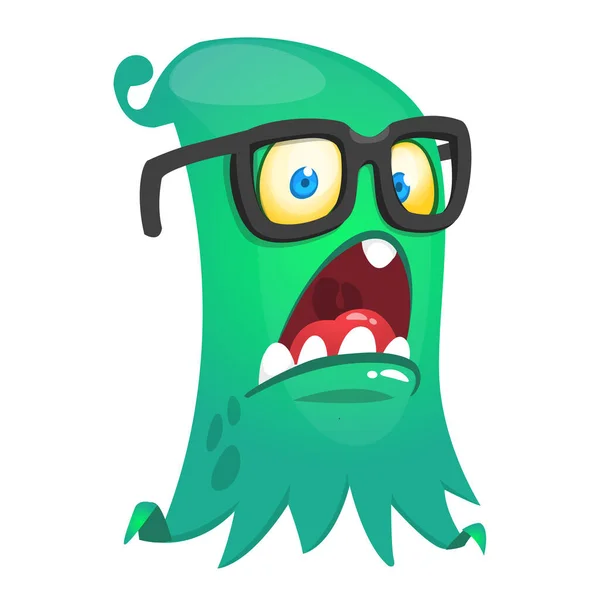 Wütendes Comic Monster Mit Großer Brille Vektorgrafik Halloween — Stockvektor