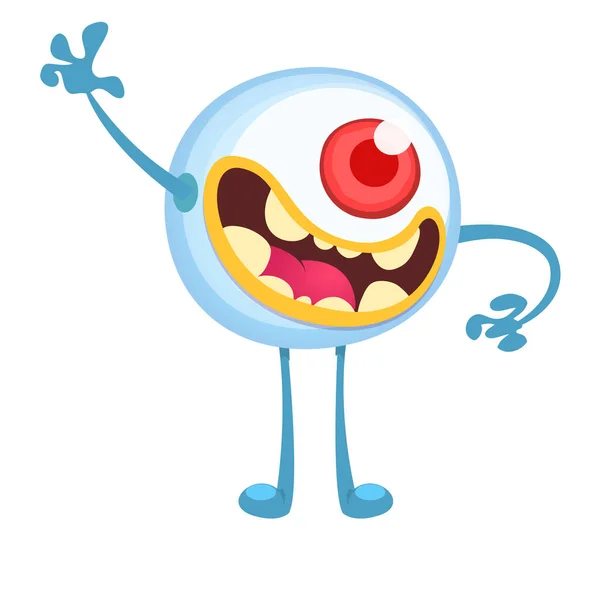 Funny Cartoon Monster One Big Eye Vector Illustration — Stock Vector