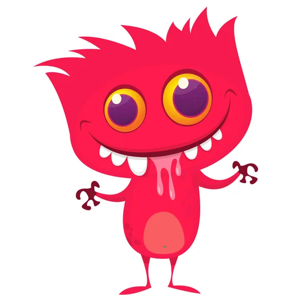 Monster Kartun Pink Yang Lucu Ilustrasi Vektor - Stok Vektor