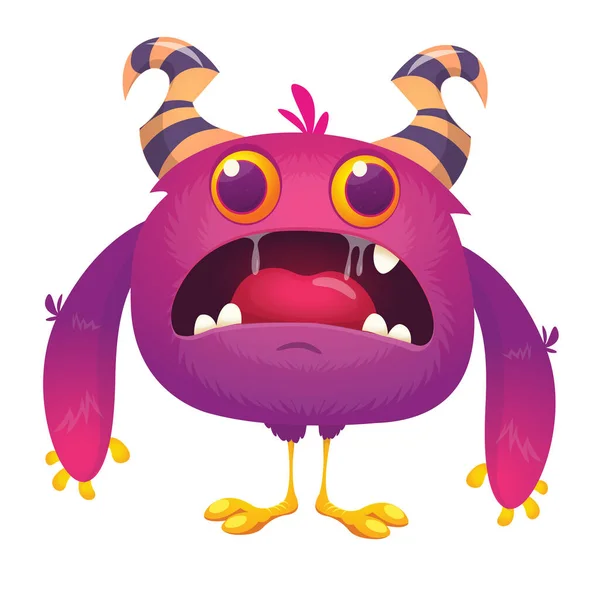 Bang Cartoon Roze Monster Vector Karakter Illustratie — Stockvector