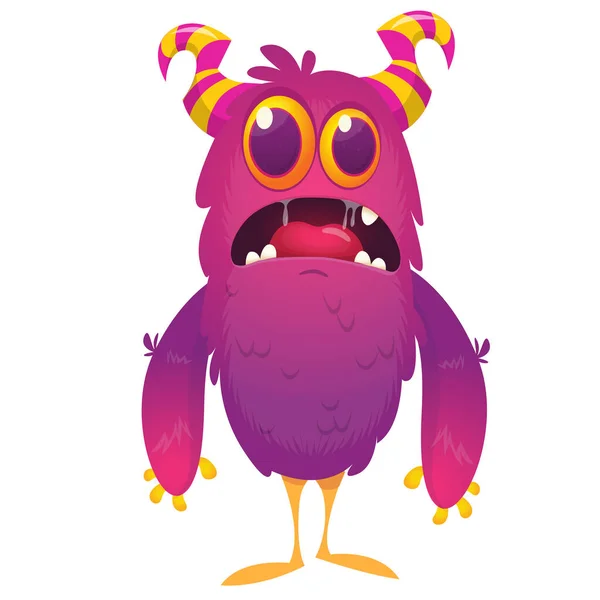 Expressão Assustadora Rosto Monstro Dos Desenhos Animados Vector Monstro Avatar —  Vetores de Stock