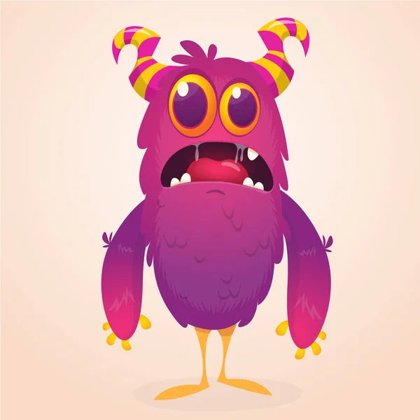 Scary Cartoon Monster Face Expression Vector Monster Avatar — Stock Vector