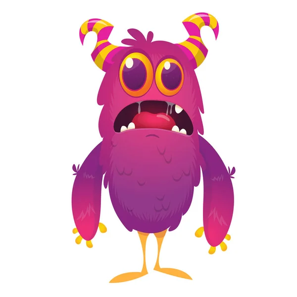Expressão Assustadora Rosto Monstro Dos Desenhos Animados Vector Monstro Avatar —  Vetores de Stock
