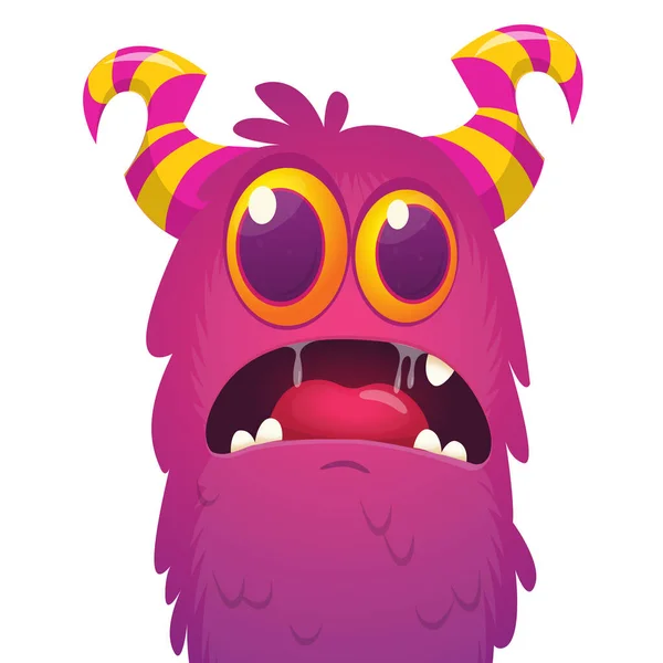 Scary Desen Animat Monstru Expresie Fata Avatar Monstru Vector — Vector de stoc
