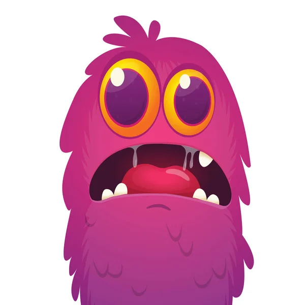 Expressão Assustadora Rosto Monstro Dos Desenhos Animados Vector Monstro Avatar — Vetor de Stock