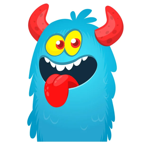 Funny Cartoon Monster Creature Vector Halloween Illustration — Stock Vector