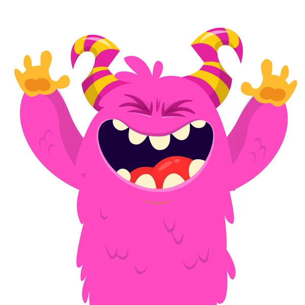 Criatura Monstro Engraçado Cartoon Ilustração Vector Halloween —  Vetores de Stock