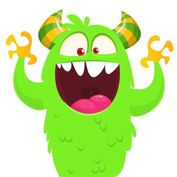 Lustiges Cartoon Monster Wesen Vektorgrafik Halloween — Stockvektor