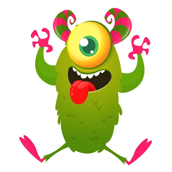 Engraçado Criatura Monstro Dos Desenhos Animados Com Grande Olho Ilustração —  Vetores de Stock