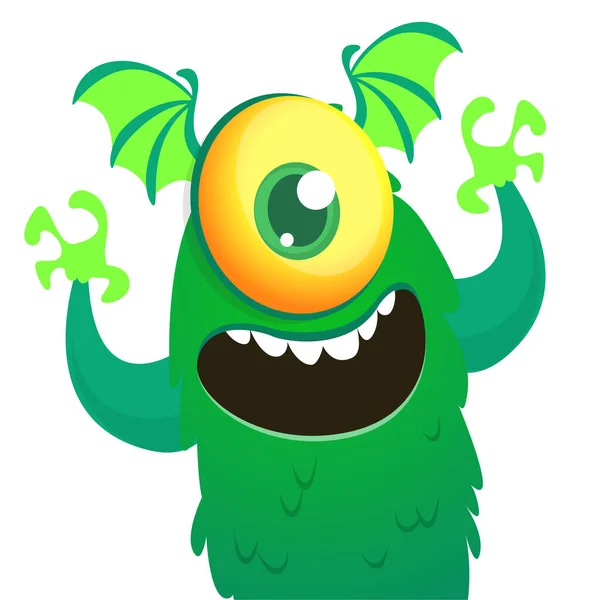 Engraçado Criatura Monstro Dos Desenhos Animados Com Grande Olho Ilustração — Vetor de Stock