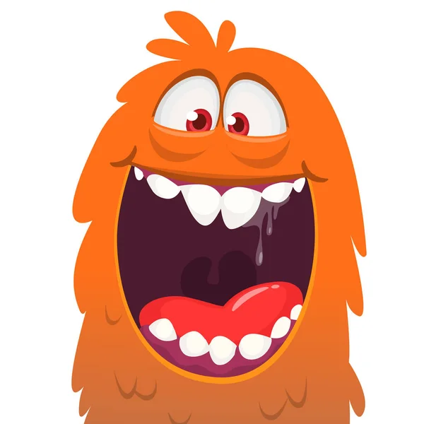 Funny Cartoon Monster Face Expression Vektorový Monstrum Avatar — Stockový vektor