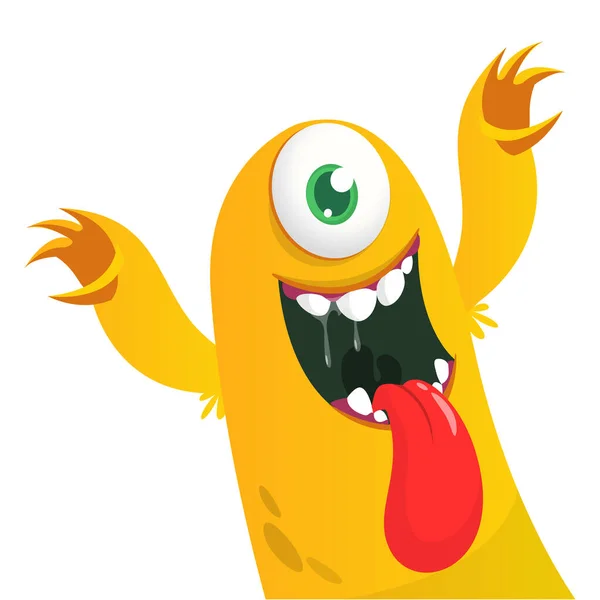 Engraçado Criatura Monstro Dos Desenhos Animados Com Grande Olho Ilustração — Vetor de Stock