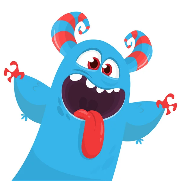 Créature Monstre Dessin Animé Drôle Illustration Vectorielle Halloween — Image vectorielle