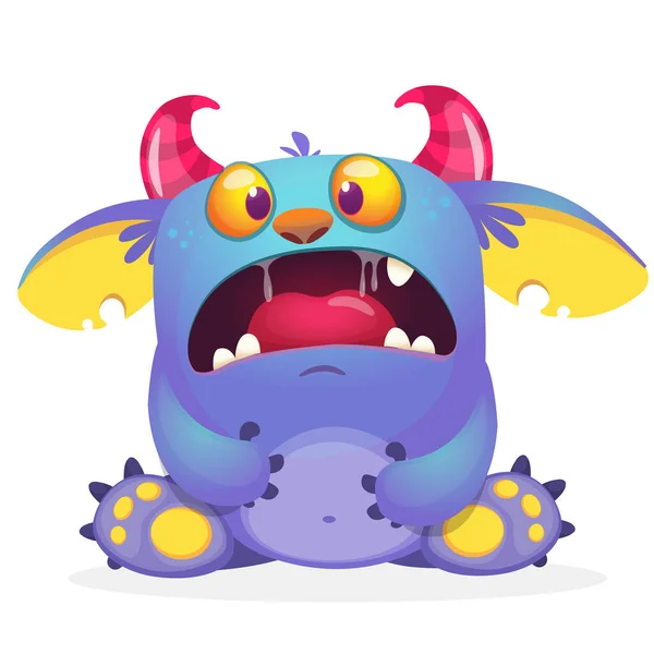 Scary Cartoon Monster Creature Vector Illustration Angry Monster — Stock Vector