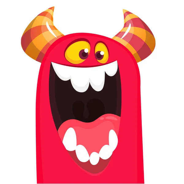 Funny Cartoon Monster Face Expression Vector Monster Avatar — Stock Vector