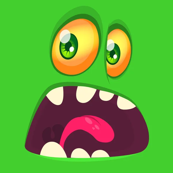 Lustiger Cartoon Monster Gesichtsausdruck Vektormonster Avatar — Stockvektor