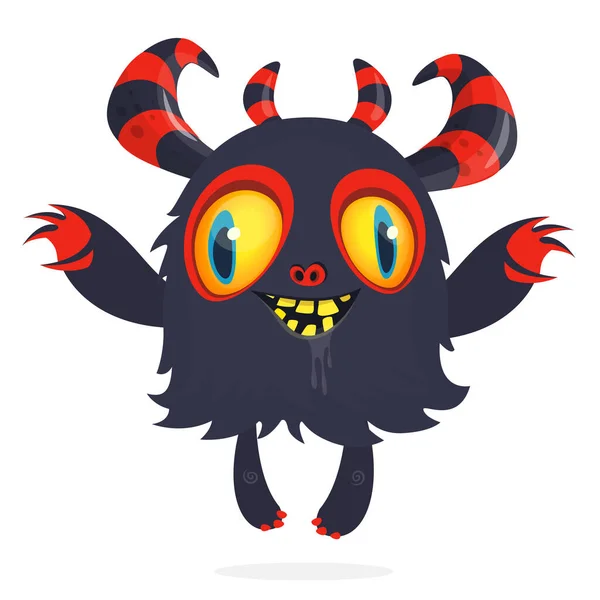 Happy Cartoon Monster Halloween Vector Illustration — Stock Vector
