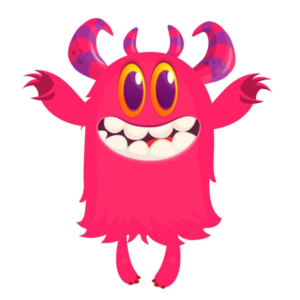 Lycklig Tecknad Monster Halloween Vektorillustration — Stock vektor