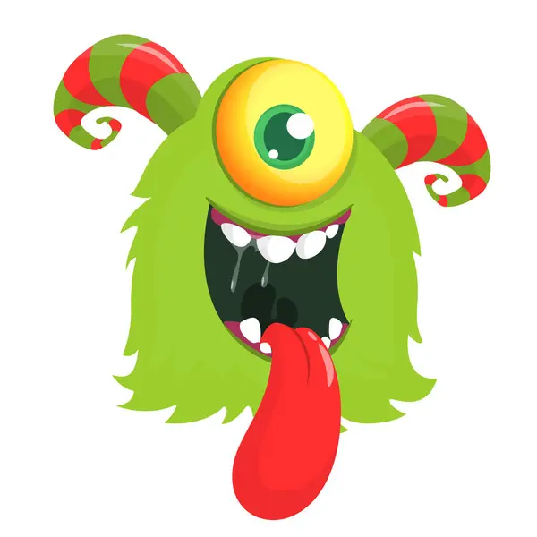 Happy Cartoon Monster Halloween Vector Illustration — Stock Vector