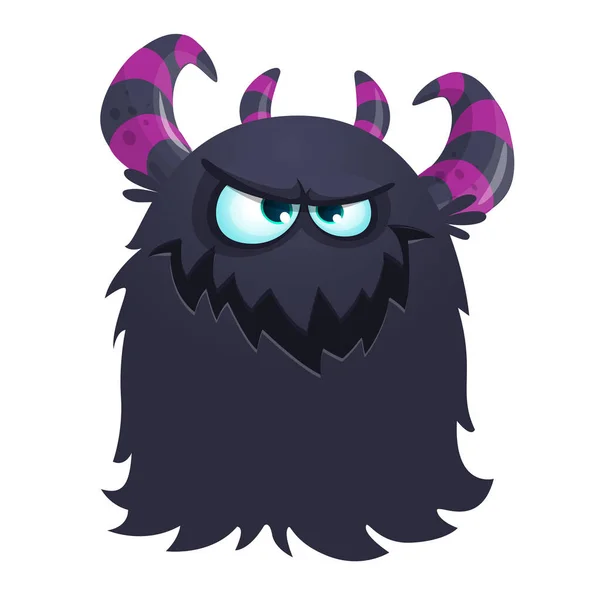 Scary Cartoon Monster Halloween Vector Illustration Monster Creature Angry Face — Stock Vector