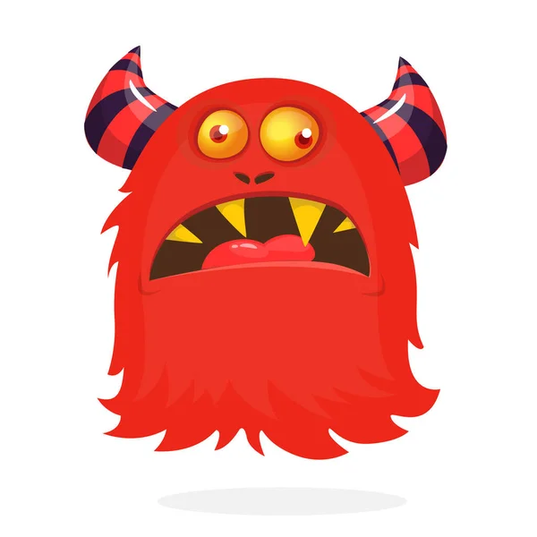 Gruseliges Cartoon Monster Halloween Vektorillustration Von Monsterwesen Mit Wütendem Gesichtsausdruck — Stockvektor