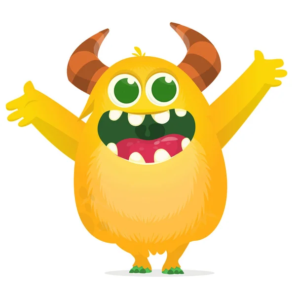 Feliz Monstruo Dibujos Animados Halloween Vector Ilustración — Vector de stock