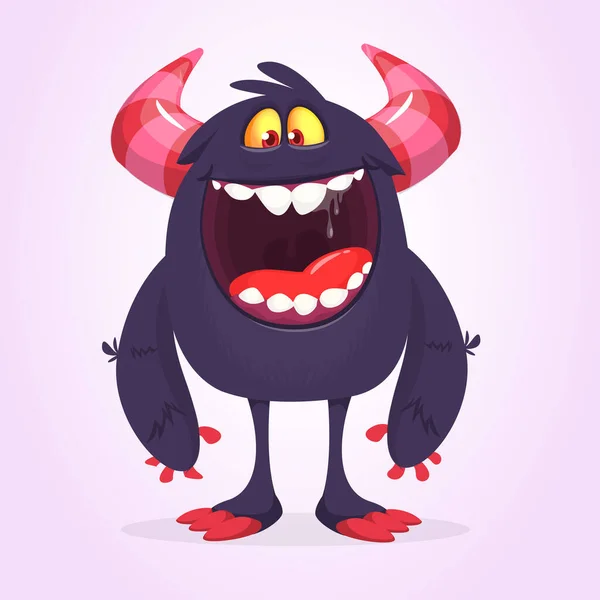 Szczęśliwy Kreskówka Potwór Ilustracja Wektorowa Halloween — Wektor stockowy