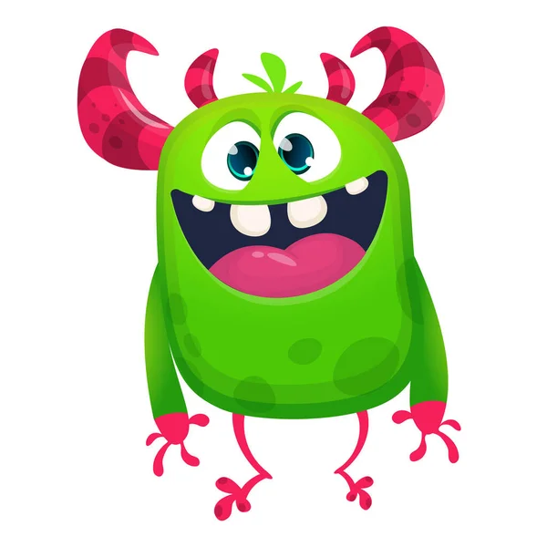 Vetores de Alien Verde Furioso Monstro De Desenho Animado Fofo