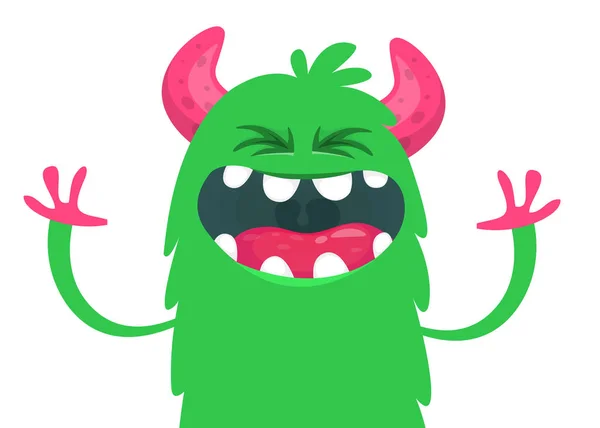 Glad Tecknad Monster Halloween Vektor Illustratio — Stock vektor