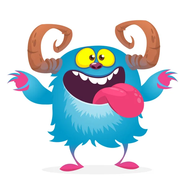 Happy Cartoon Monster Halloween Vector Illustratio — Stock Vector