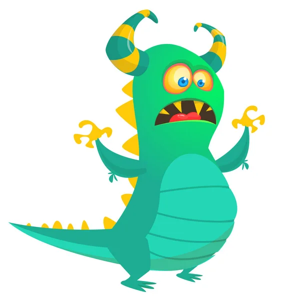 Funny Cartoon Monster Design Dragon Illustration — Stock Vector