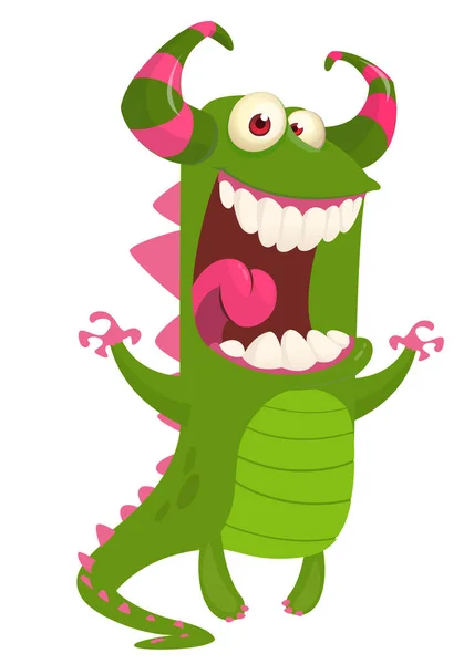 Funny Cartoon Monster Creature Halloween Illustration — Stock Vector