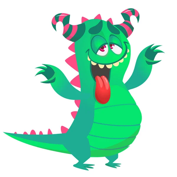 Créature Monstre Dessin Animé Drôle Illustration Halloween — Image vectorielle