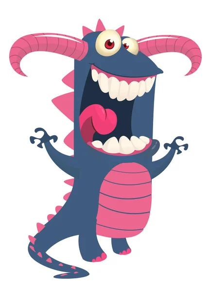 Desenho Desenho Animado Engraçado Monstro Ilustração Dragão — Vetor de Stock