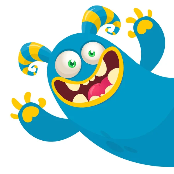 Monstro Engraçado Dos Desenhos Animados Ilustração Criatura Monstro Bonito Design — Vetor de Stock